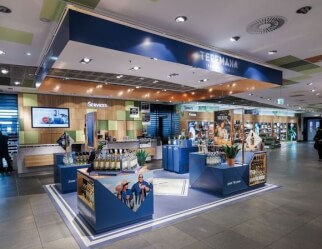 travel retail stand